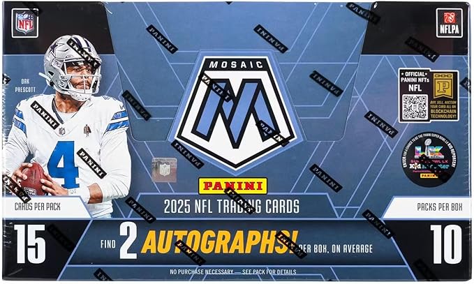 2025 Panini Mosaic Football Hobby Trading Card Box (2 Autographs Per Box)
