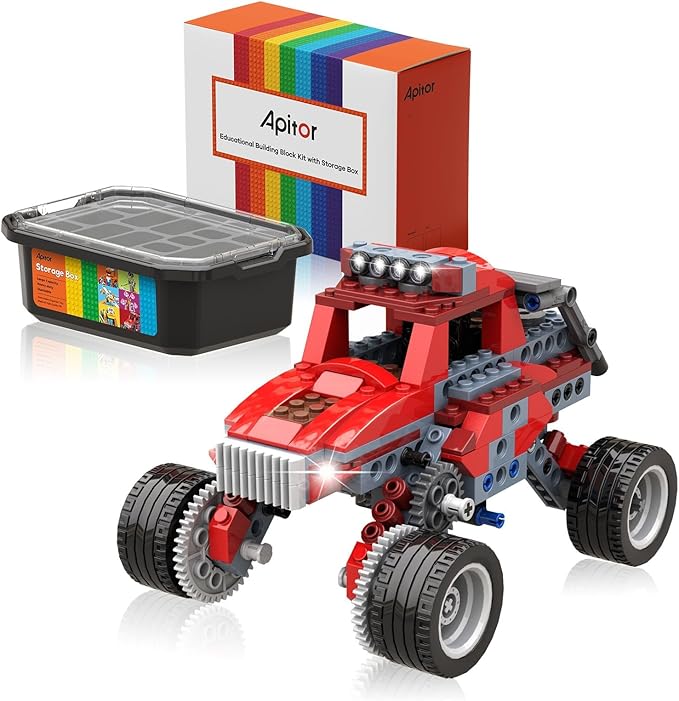 Robot B STEM Kits - Includes Large Storage Organizer 8 in 1 Electric Monster Truck Building Toys for Kids 6-8 8-10 Educational Construction Science Kit for Boys 6-12 Christmas Birthday Gift