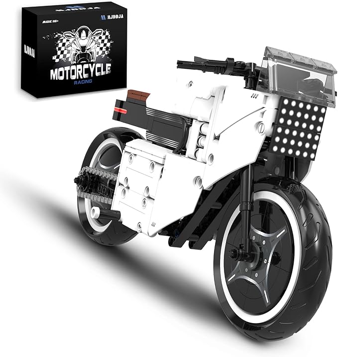 MJDDJA 1:8 Futuristic Motorcycle Building Set for AdultsKickstand for DisplayCollectible Bike Display Model KitsGift for Motorcycle Enthusiasts on Birthday(517PCS)