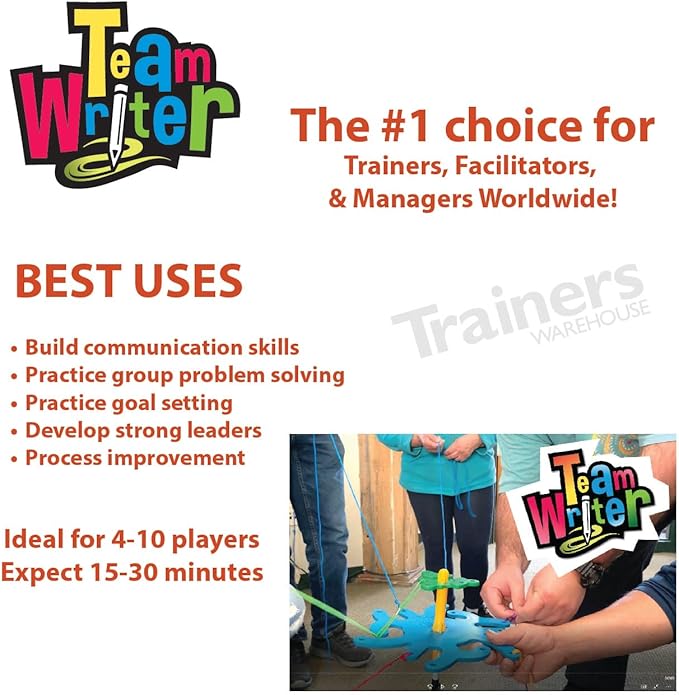 Trainers Warehouse TeamWRITER® Team Building Game | A Fun Collaborative &amp Challenging Activity - Perfect for Any Office or School Group