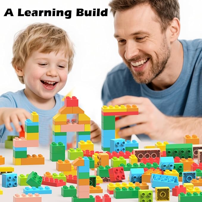 Building Blocks for Kids Ages 3-8| 8-Color Building Bricks for Toddlers Development Creativity and Motor Skills| 209-piece Toy Building Sets for Ideal Christmas/Birthday Gifts for Boys &amp Girls