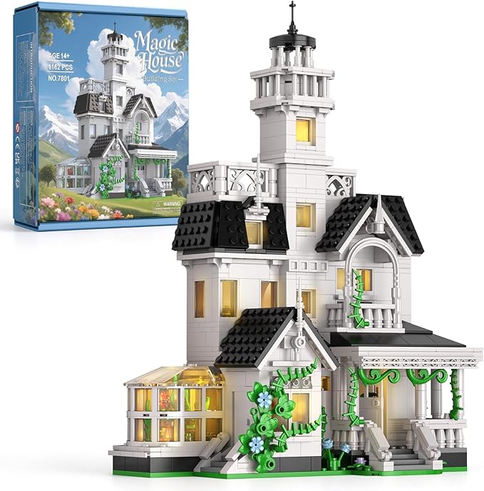 Magic House Building Set Owens House Building Blocks with LED Light Architecture Decor Model Kit Gifts for Adults Teens Age 14+(1162 PCS)
