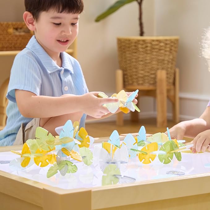 Guidecraft Interlox Leaves - 96 Piece Set: Construction Toy - Creativity and Educational Building Toys for Children