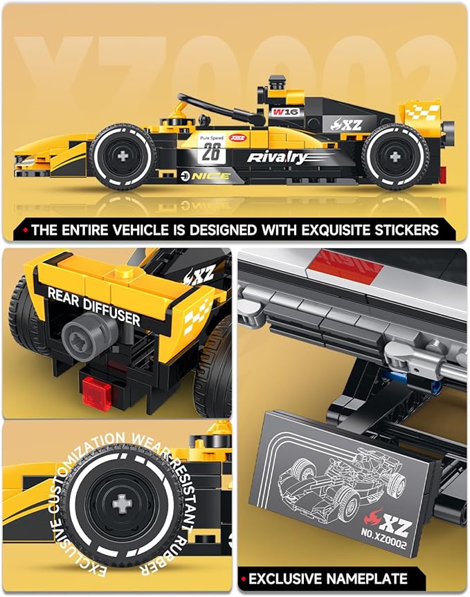 Racing Car Building Blocks Set Speed Champions Model Kit for Kids Ages 14+ and Adults Creative Race Toy Gift for Boys &amp Girls(XZ0002)