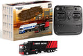 Turbo Racing 1:76 C50 RTR Tractor Remote Control Truck Four-Wheel Drive Simulated Headlights 10CH Minicar Model(Black-Red)