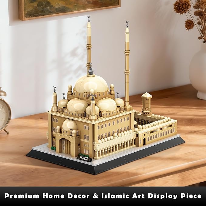 Mosque of Mohammed Ali Cairo Building Set Alabaster Mosque Architecture Model 620 Pcs Islamic Gift for Ramadan &amp Eid Egypt Landmark Collectible for Adults Home Office Decor