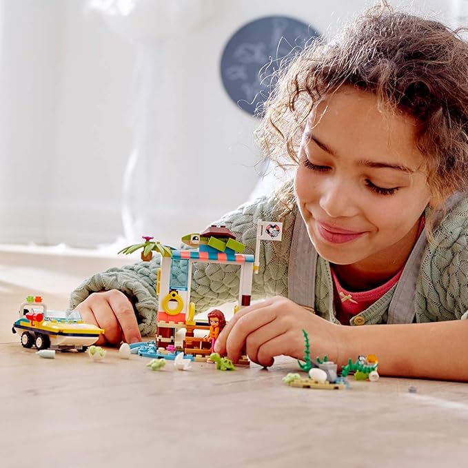 LEGO Friends Turtles Rescue Mission 41376 Rescue Building Kit with Olivia Minifigure and Toy Turtles Includes Toy Rescue Vehicle and Clinic for Pretend Play (225 Pieces)