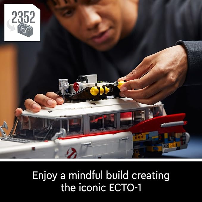 LEGO Icons Ghostbusters ECTO-1 10274 Car Kit Large Set for Adults Gift Idea for Men Women Her Him Collectable Model for Display Nostalgic Home Décor