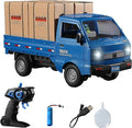 1:16 Scale RC Crawler Kei Truck RC Transport Pickup Truck with Light Spray - 2.4Ghz Remote Control Car Toys for Teen &amp Adults - Rear Compartment Transport Goods