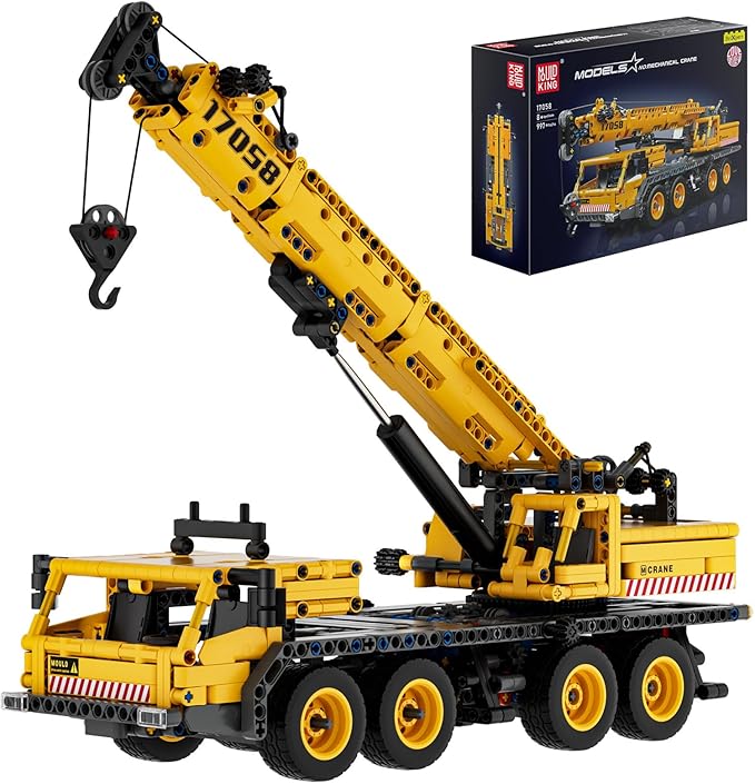 Mould King Heavy Construction Vehicles Mobile Crane Truck Building Toys 17058 Crane Building Set Construction Toys for Adults and Kids 8+(997PCS)