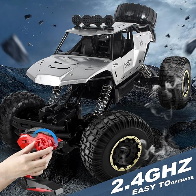 Remote Control Car 1:12 Off Road Truck Metal Shell LED Headlights Offroad Monster RC Truck RC Cars Toys for Boys 4-7 8-12 Year Old Kids Gifts for Kids