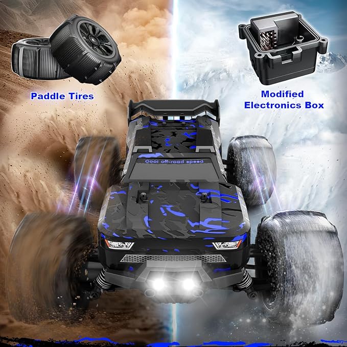 1:14 Scale RC Cars for Adults 60KPH High Speed RC Truggy 4X4 Off-Road Remote Control Truck Waterproof Electric Car with 2S Battery All Terrain RC Vehicle for Snow Sand Beach &amp Rocky Surfaces