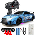 1:24 RC Drift 2.4GHz with LED Light Race Car Toys for Boys and Girls Aged 6+ Speed Adjustable up to 23Km/H High-Speed RC Racing Cars Toy Gift for Boys &amp Girls (Blue)