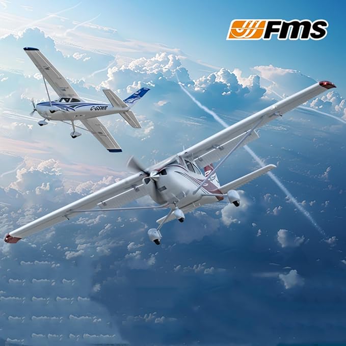 Fms Rc Planes for Beginners Remote Control Airplane for Adults Single-Engine Propeller Airplane 1500MM Cessna 182 Red 6 Channel Hobby Rc Airplanes PNP (No Radio Battery Charger)