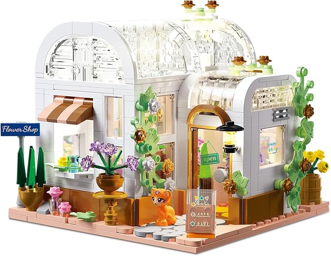 Flower House Building Set Creative Building Playset with LED Light Christmas Birthday Toys for Girls 6+ Compatible with Lego (561 PCS)