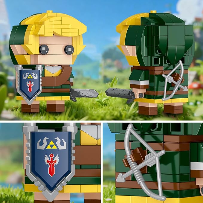 TOY PLAYER BOTW Link Figure Building Set Link Action Figures with Master Sword and Ganondorf Birthday Party Decorations Supplies Gifts for 14+ Fans &ampAdults (200+ Pieces)