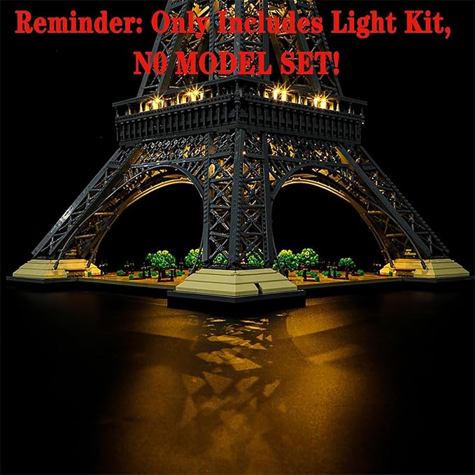 LED Light Set Compatible with Lego 10307 Eiffel Tower Icons Building Blocks Model - Model Set NOT Included