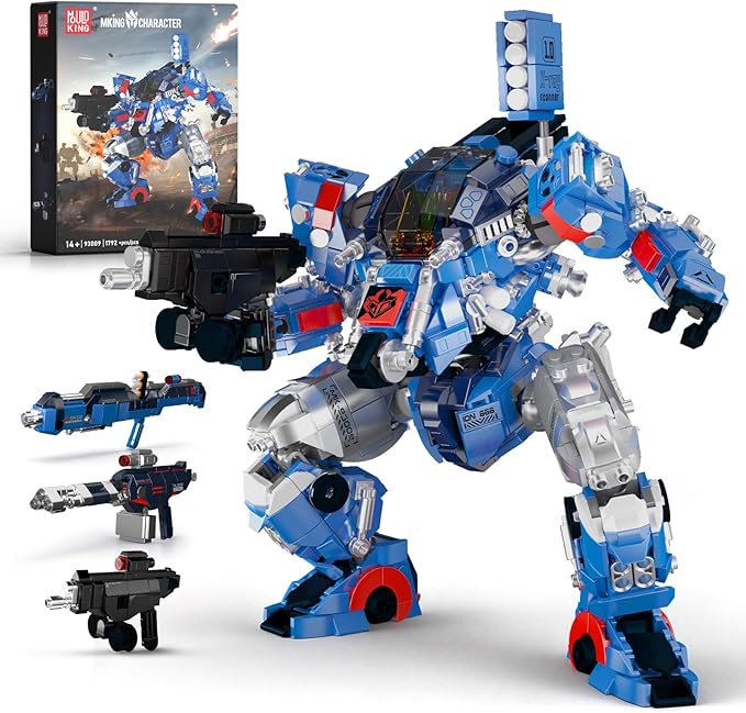 Mould King Mech Building Blocks Set for Adults Science Fiction Robot Model Building Kit with Multiple Weapons Battle Military Style Warrior Collectible for Man (1792 Pieces)