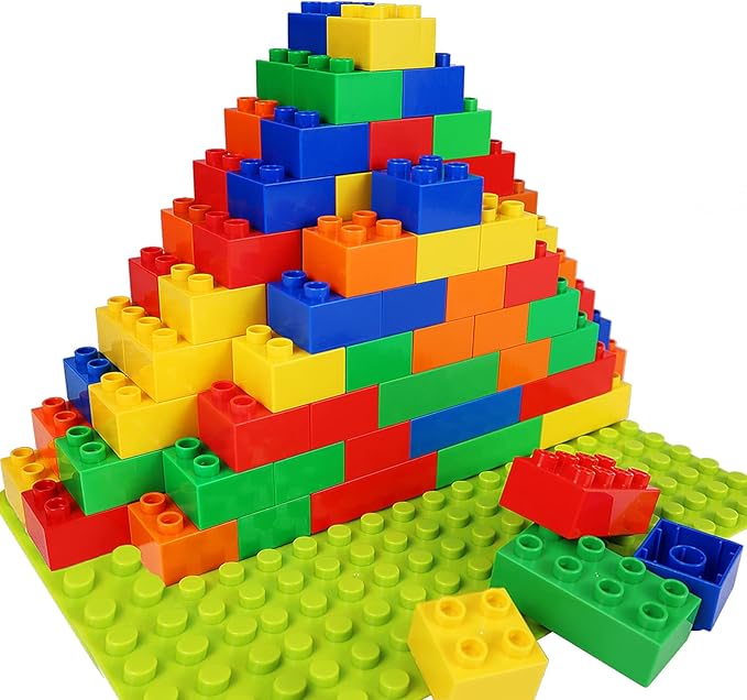 aotipol Building Blocks for Kids Toddlers Including a Baseplate 101-piece Large Classic Building Bricks Set for Kids of All Ages Basic STEM Toys Gift Compatible with All Major Brands