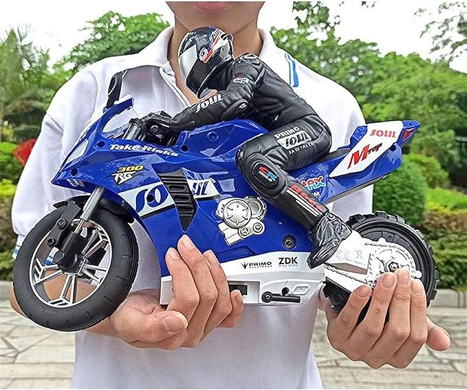 Remote Control Motorcycle High Speed Self Balancing Single Wheel Stunt RC 1/6 Scale 360 Rotating LED Flashlight Toy Best Xmas Gift for Boys &amp Girls Blue