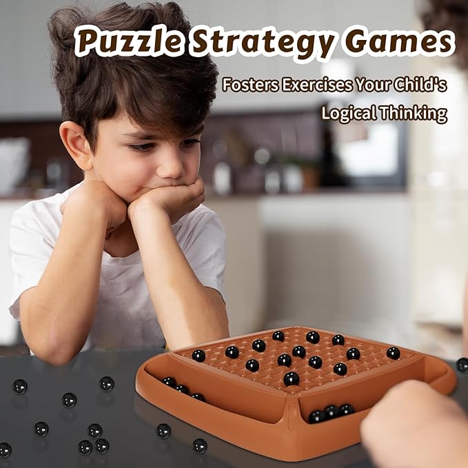 Magnet Game Magnetic Game Chess 40 Piceses Family Games for Kids and Adults Board Game for Kids 8-12 Family Games Night 2-4 Players Gifts for Teens Kid (Brown)