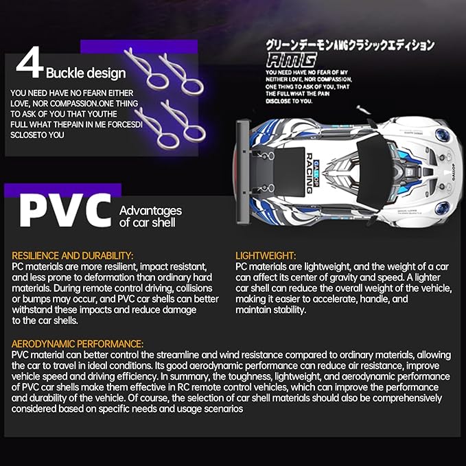 1:24 Scale RC Drift Race Car – 20km/h 4WD High Speed Dual Batteries 50+ Min Play 2.4GHz Remote – Multi-Surface Drift Tires + LED Lights Gift for Adults Boys and Girls