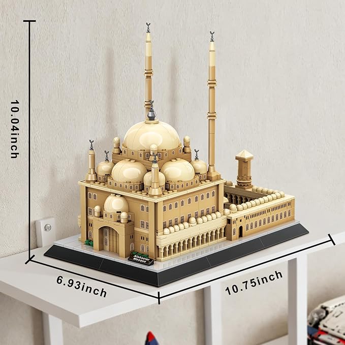 Mosque of Mohammed Ali Cairo Building Set Alabaster Mosque Architecture Model 620 Pcs Islamic Gift for Ramadan &amp Eid Egypt Landmark Collectible for Adults Home Office Decor