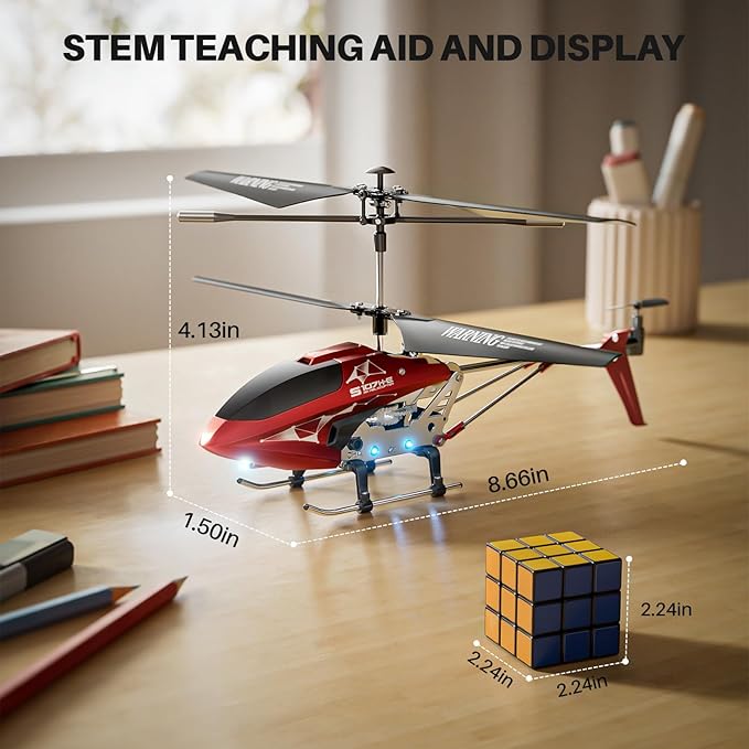 SYMA S107H-E RC Helicopter for Kids 8-12 and Beginners Remote Control Helicopter with Altitude Hold 2 Speed Modes Whole Alloy Toy for Boys Girls Indoor Gift