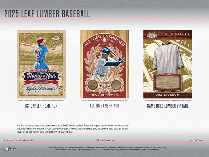 2025 Leaf Lumber Baseball Hobby Trading Card Box (One Autograph Per Box)