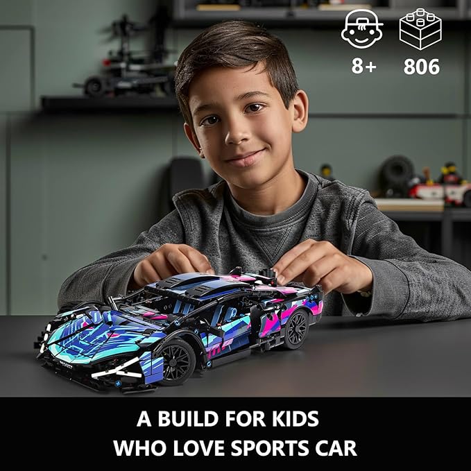 PIKARO Sports Race Car Building Blocks Set for Boys &amp Adults - 1:14 MOC Toys Car Building Kit Racing Car Model Kits as Birthday Gifts for Kids and Boys Age 8-12 8-14