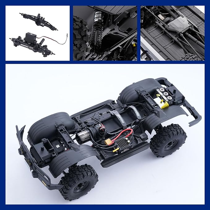 BEEZRC FMS 1/10 RC Crawler FCX10 Land Cruiser LC80 PRO RS Toyota LicensedUpgraded Motor 3541-KV2100 New Gearbox 4WD Off-Road RC Rock Truck 2.4GHz Hobby Grade Remote Control Car for Adults RS