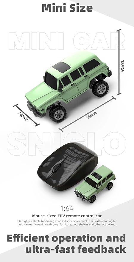 SNICLO 1:64 Mini 4WD RC Off-Road Car 2.4G Full Proportional Control Metal Driveshaft Multi-Link Chassis Independent Suspension RTR Electric Climbing Vehicle(Grey/RTR Cam Version)