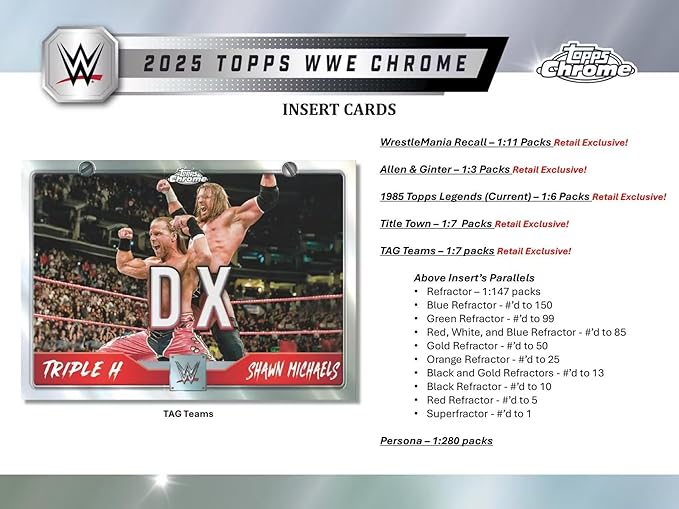 2025 Topps Chrome WWE Wrestling 7-Pack Blaster Trading Card Box