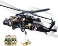 UH-60 Black Utility Helicopter Building Set for Adults Compatible with Lego Military Army Airplane Hawk Plane Model Kit with 4 Soldier Figures Birthday Gift Toys for 8-14 Boys Kids (692 PCS)