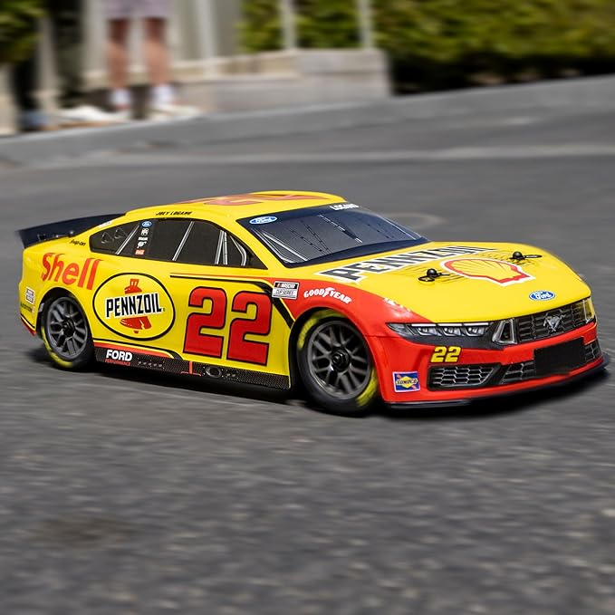 Losi 1/12 NASCAR RC Race Car Joey Logano No. 22 2025 Shell-Pennzoil Ford Mustang 2S AWD RTR Brushed On-Road Battery &amp Charger Included Yellow LOS1122522