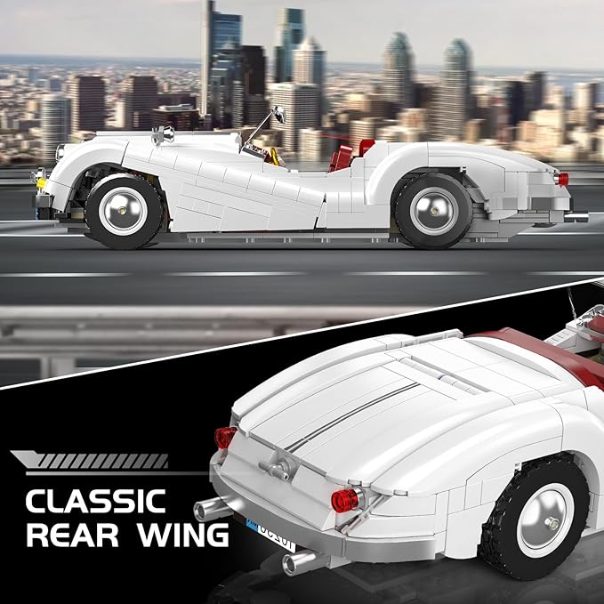 Mould King Sports Car Building Block Kits MOC Classic Car Model Kit Supercar Racing Model Building Sets Gift for Age 14+/Adult Collections Enthusiasts (1302+ Pieces)