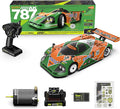 AMORIL RLAARLO 1:10 AK-787 Fast Brushless RC CarsTop Speed 120KM/H Large Remote Control Cars with 6 Lights for Adults4x4 On-Road Hobby Racing Vechile with Aluminum ShaftRubber TireGreen