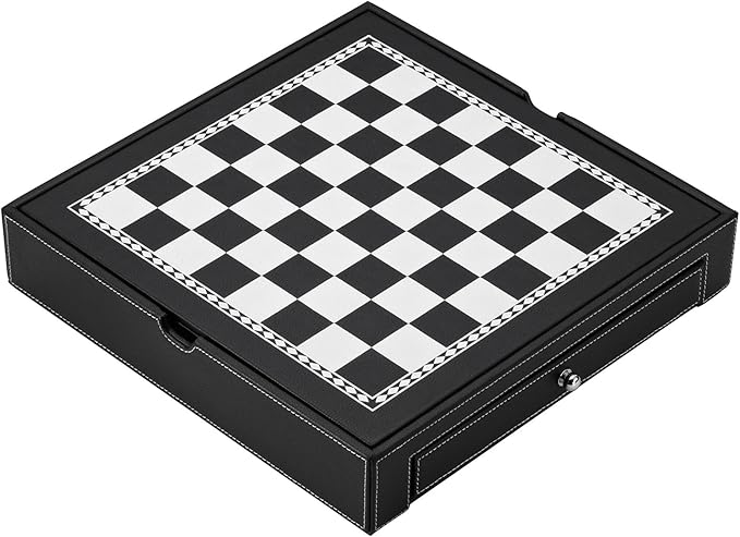 Mainstreet Classics Broadway 5-in-1 Combo Board Game Set: Chess Checkers Backgammon Chinese Checkers and Dice Games