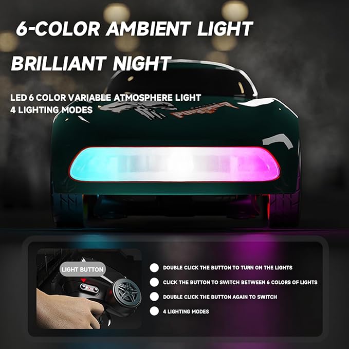 1:64 Scales Mini RC Car 2.4Ghz 4WD Desktop RC Drift Car Handheld Racing Mini Vehicle with LED Lights Rechargeable Electric Toy Birthday Gifts for Teens or Adults
