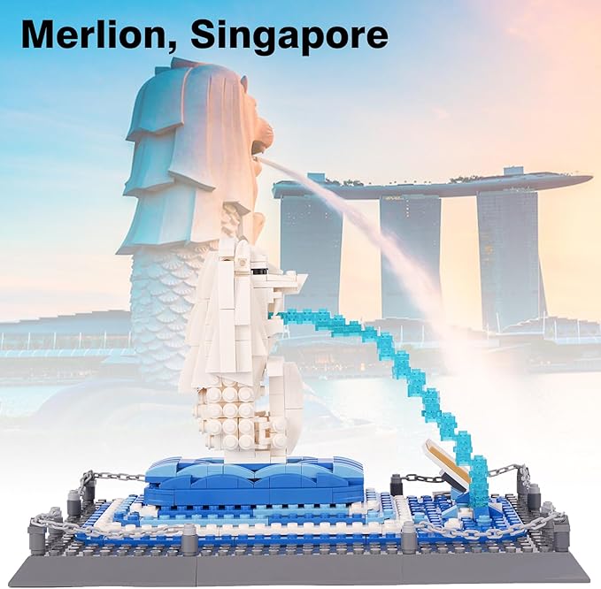 Oichy Merlion Building Blocks Set 503 PCS Creative Toy Building Sets World Famous Architecture Model Kits for Adults and Kids