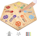 Extra Large 23.6 Inches Wahoo Marble Board Game 4 and 6 Players 2 Sided Painted Thicken Wood Board Perfect Game for Family Friends Party
