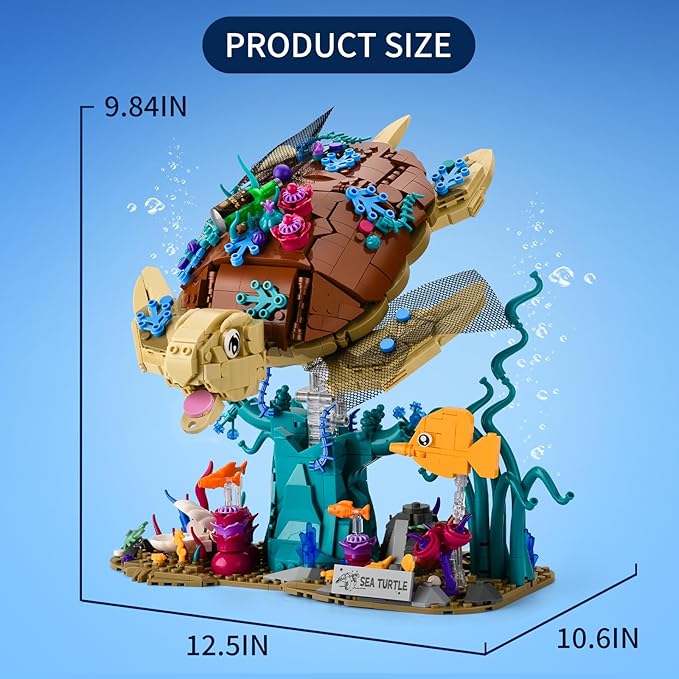 Sea Turtle Building Sets for AdultOcean Animal Building Blocks Collection Toy for Home or Office DecorIdea Gift for Adult(1271PCS)