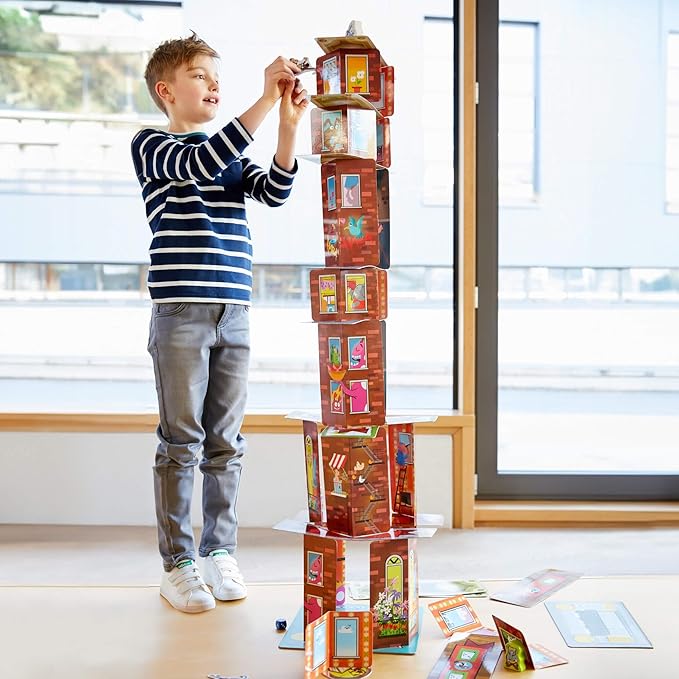 HABA Rhino Hero Super Battle - Exciting 3D Stacking Board Game for Kids &amp Adults Fun Family Games Stacking Card Games for Kids Made in Germany