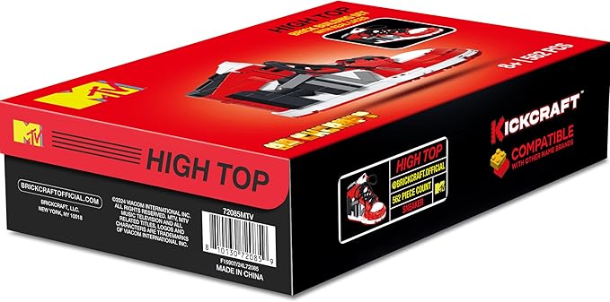 Brickcraft Officially Licensed MTV Icon Sneaker with Shoe Laces in Shoe Box Packaging 561 Pieces Multicolored Brick Building Set