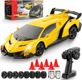 Lamborghini Remote Control Car for Boys 3-7 1:18 Scale Lambo Toy Car Official LicensedRC Drift Car 20Km/h with LED Lights 2.4GHz RC Cars for Adults Boys Girls 8-12 Birthday Gifts (Yellow)