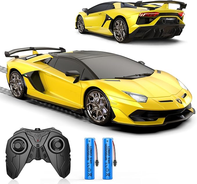 Remote Control Car for Lamborghini Officially Licensed 1:16 Scale Lambo Hobby Rc Cars with Headlight 2.4GHz Race Car Toys for Boy Girl 4-12 Years Old 12Km/h Birthday Gift