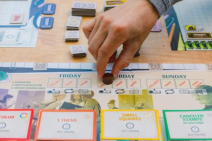 Stonemaier Games: Stamp Swap by Paul Salomon | A Competitive Stamp Collecting Strategy Board Game for Adults &amp Family | Curate the Most Well-Focused &amp Beautiful Stamp Collection | 1-5 Players