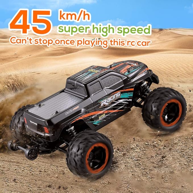 GoolRC 16889A RC Car 1:16 Scale Remote Control Car 4WD 45KM/H High Speed RC Truck with Brushless Motor 2.4GHz All Terrain Off Road RC Crawler Electric Vehicle Toy for Adults (Blue)