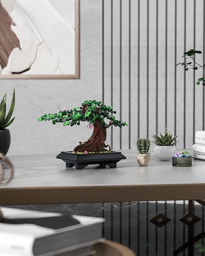 Bonsai Tree Building Sets - 4 in 1 Four Seasons Bonsai DIY Building Blocks Toy Artificial Bonsai Tree Plants for Home Decor Table Desk Office - Christmas Day Gift for Kids and Adults