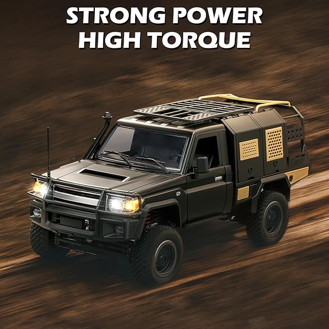 1/12 Scale RC Crawler MN-82S Remote Control Car 2.4GHz 4WD Off Road Rock Crawler Vehicle with Lights DIY Land Cruiser Pickup Truck Toy for Adults